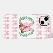 女性のカーボーイブーツローレルリースとピンクボウズ Case-Mate iPhoneケース (裏面 (横))