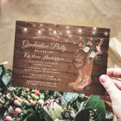 女性のカーボーイブーツ卒業パーティー招待状 招待状