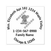 女性のカーボーイブーツ及び帽子差出人住所 セルフインキングスタンプ (デザイン)