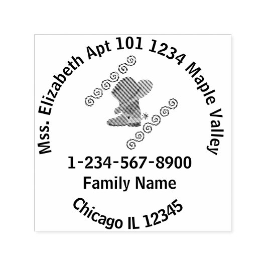 女性のカーボーイブーツ及び帽子差出人住所 セルフインキングスタンプ (デザイン)