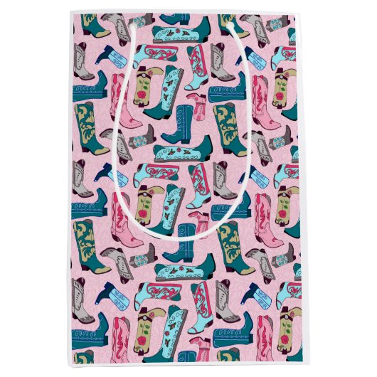 女性のカーボーイブーツ抱き枕 ミディアムペーパーバッグ (正面)