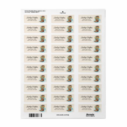 女性のカーボーイブーツ花差出人住所ラベル ラベル (フルシート)