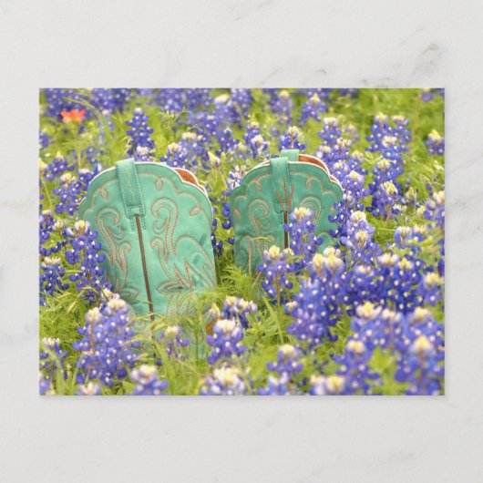 女性のカーボーイブーツ ポストカード (正面)