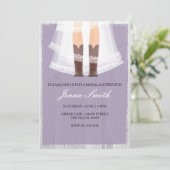 女性のカーボーイブーツbridalシャワー招待 招待状 (スタンド正面)