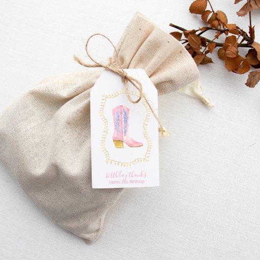 女性のカーボーイブートウェスタン誕生日 ギフトタグ