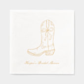 女性のカーボーイブートコケットボウ金ゴールド刻印ナプキン 箔ナプキン (正面)