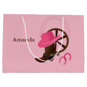 女性のカーボーイブートデザインLGB ラージペーパーバッグ (裏面)