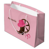 女性のカーボーイブートデザインLGB ラージペーパーバッグ (裏面アングル)