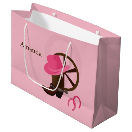 女性のカーボーイブートデザインLGB ラージペーパーバッグ (正面アングル)