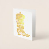 女性のカーボーイブートノートカード 箔カード (正面)