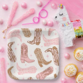 女性のカーボーイブートパーティープレート ペーパープレート (パーティー)