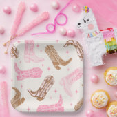 女性のカーボーイブートパーティープレート ペーパープレート (パーティー)