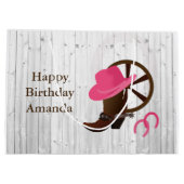 女性のカーボーイブート素朴ウッドデザインLGB ラージペーパーバッグ (裏面)