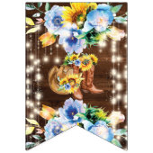 女性のカーボーイブ素朴ーツフローラストリングライト誕生日 バンティングフラッグ (第1の旗)