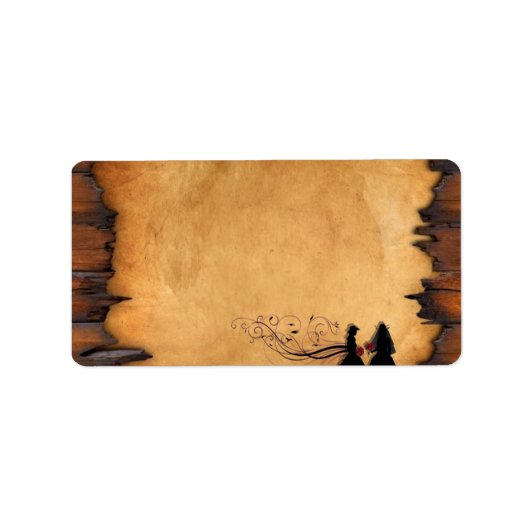 女性のカーボーイブ結婚ライド空白の住所 シール (正面)