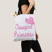女性のカーボーイプリンセスとピンクカウボーイハットトートBAg トートバッグ (クローズアップ)
