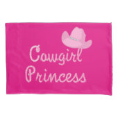 女性のカーボーイプリンセスとピンクハットケース 枕カバー (正面)