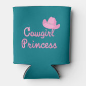 女性のカーボーイプリンセスとピンクハット 缶クーラー (正面)