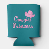 女性のカーボーイプリンセスとピンクハット 缶クーラー (裏面)
