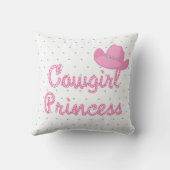 女性のカーボーイプリンセスロープ文字とピンク女性のカーボーイ帽子 クッション (裏面)