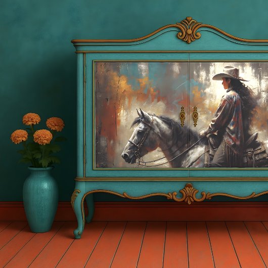 女性のカーボーイプロファイルの切り離し 薄葉紙