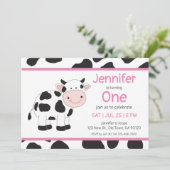 女性のカーボーイベビーガール誕生日招待状 招待状 (スタンド正面)