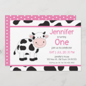 女性のカーボーイベビーガール誕生日招待状 招待状 (正面/裏面)