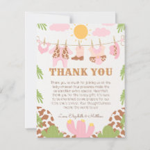 女性のカーボーイベビークロセラインウェスタンサンキューカード