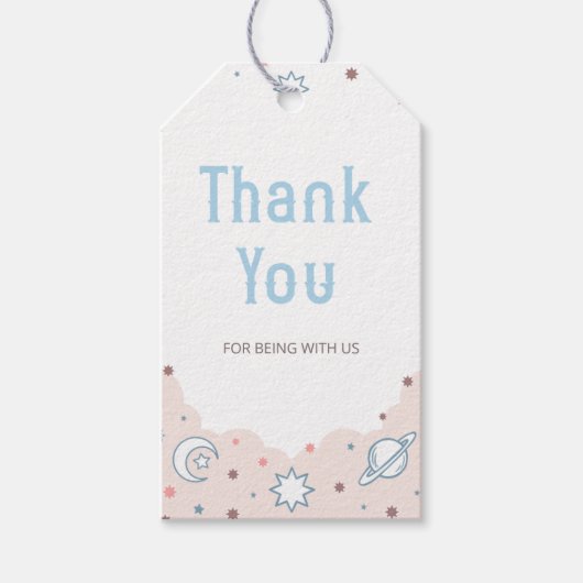 女性のカーボーイベビーシャワーありがとうメッセージカード ギフトタグ (正面)