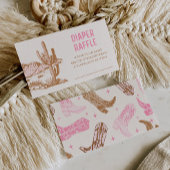 女性のカーボーイベビーシャワーおむつラッフルチケット エンクロージャーカード