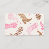 女性のカーボーイベビーシャワーおむつラッフルチケット エンクロージャーカード (裏面)