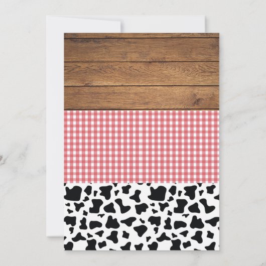 女性のカーボーイベビーシャワーの招待 招待状 (裏面)