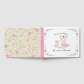 女性のカーボーイベビーシャワーカントリー西ピンクガール ゲストブック (全面)