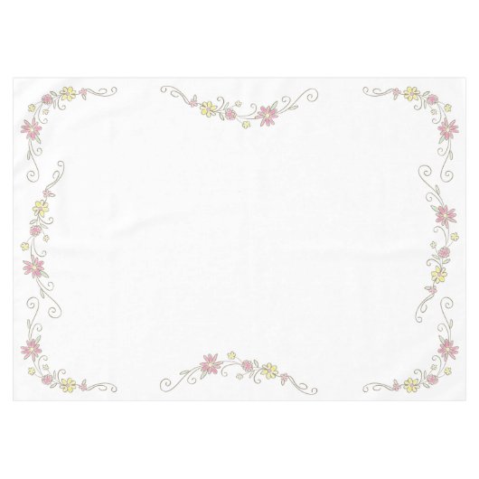 女性のカーボーイベビーシャワーカントリー西ピンクガール テーブルクロス (正面(横))