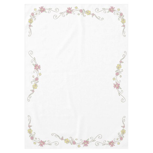 女性のカーボーイベビーシャワーカントリー西ピンクガール テーブルクロス (正面)