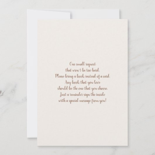 女性のカーボーイベビーシャワーガール 招待状 (裏面)