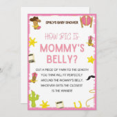 女性のカーボーイベビーシャワーゲーム – 編集可能な名前、5x7サイズ 招待状 (正面/裏面)