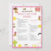 女性のカーボーイベビーシャワーゲーム – 編集可能な名前、5x7サイズ 招待状 (正面)