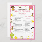 女性のカーボーイベビーシャワーゲーム – 編集可能な名前、5x7サイズ 招待状 (正面/裏面)