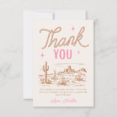 女性のカーボーイベビーシャワーサンキューカード サンキューカード (正面)