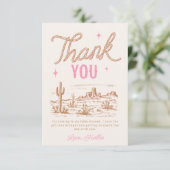 女性のカーボーイベビーシャワーサンキューカード サンキューカード (スタンド正面)