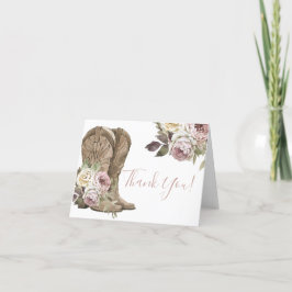 女性のカーボーイベビーシャワーサンキューカード サンキューカード