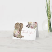 女性のカーボーイベビーシャワーサンキューカード サンキューカード (正面)