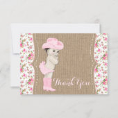 女性のカーボーイベビーシャワーサンキューカード サンキューカード (正面)