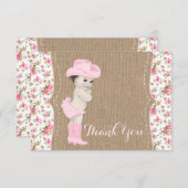 女性のカーボーイベビーシャワーサンキューカード サンキューカード (正面/裏面)