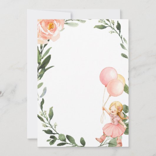 女性のカーボーイベビーシャワー招待状と緑 招待状 (裏面)