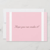 女性のカーボーイベビーシャワー招待状（ピンク/白の点） 招待状 (裏面)