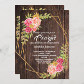 女性のカーボーイベビーシャワー招待状 招待状 (正面/裏面)