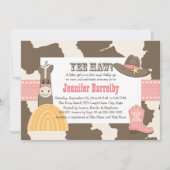 女性のカーボーイベビーシャワー招待状 招待状 (正面)