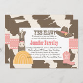 女性のカーボーイベビーシャワー招待状 招待状 (正面/裏面)